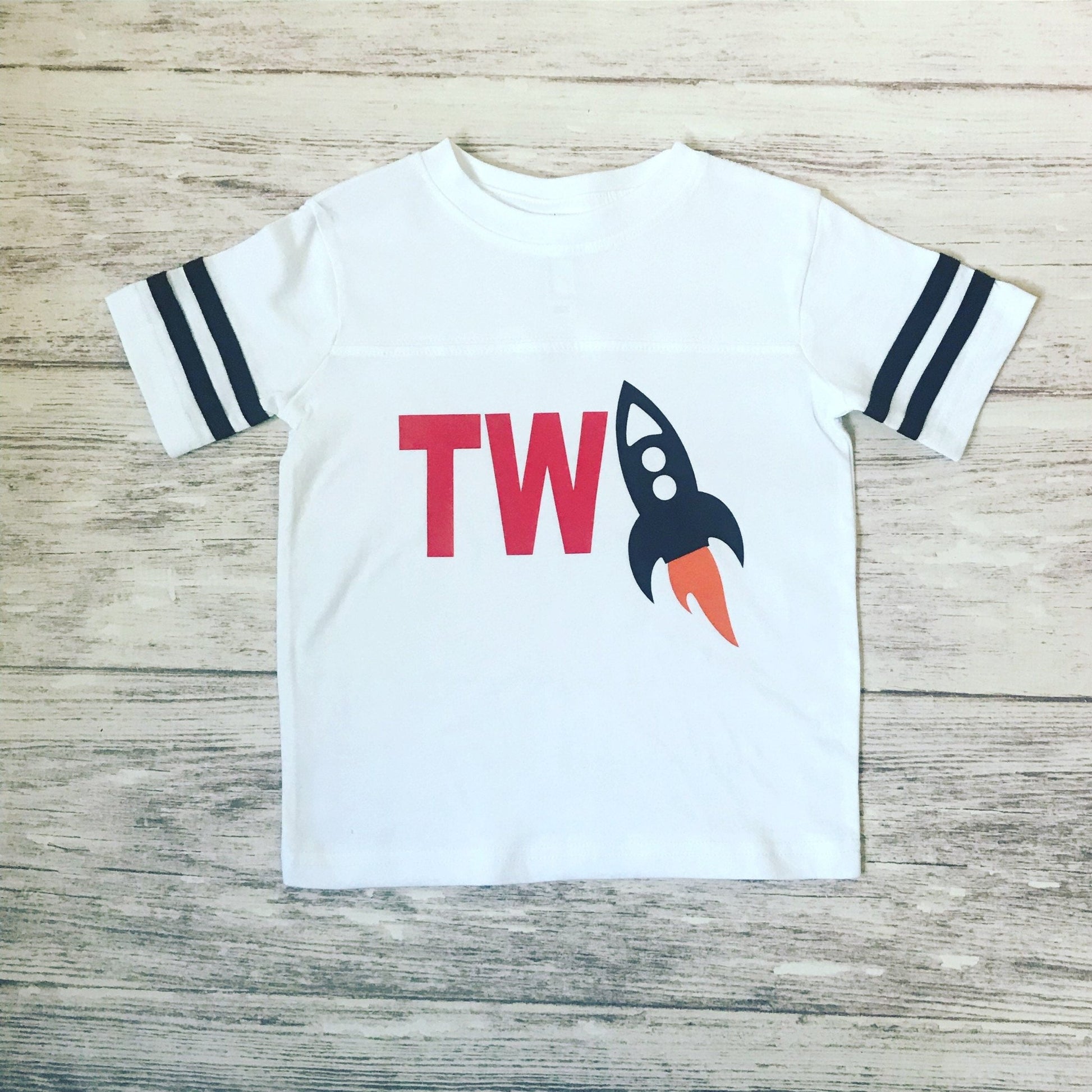 2nd Birthday Rocket shirt - Purple Elephant MS