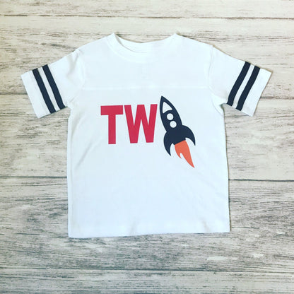 2nd Birthday Rocket shirt - Purple Elephant MS