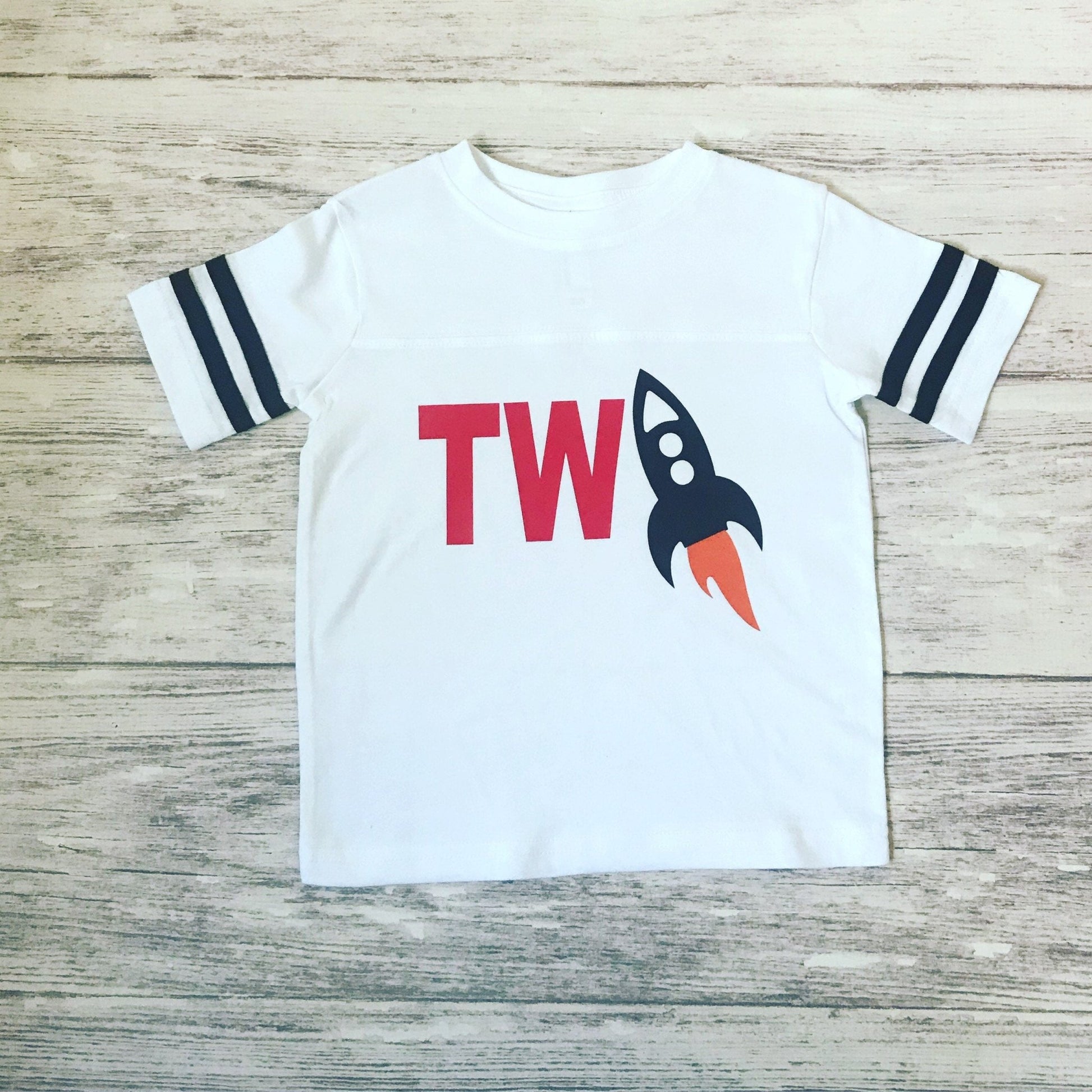 2nd Birthday Rocket shirt - Purple Elephant MS