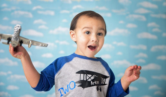 2nd Birthday Shirt, Airplane birthday shirt, plane birthday shirt, airplane birthday party - Purple Elephant MS