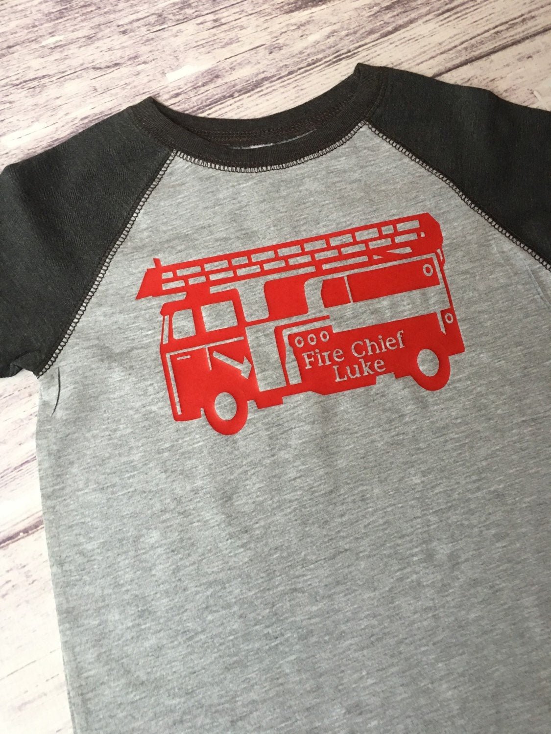 2nd birthday shirt, Firetruck Chief Birthday shirt, Fireman birthday shirt, Firetruck t-shirt, fire truck shirt, firetruck birthday party - Purple Elephant MS