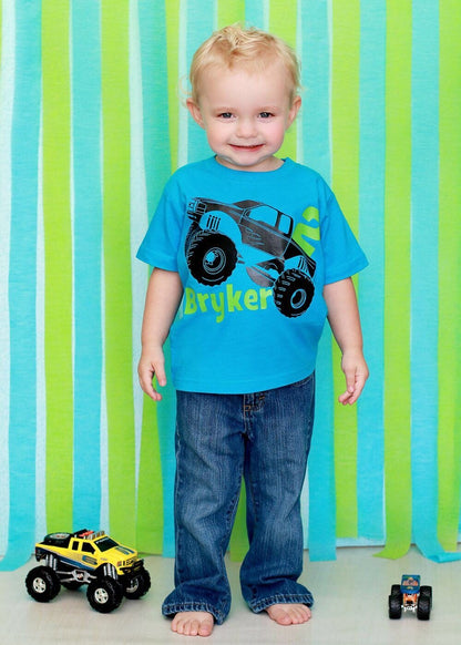 2nd birthday shirt, Monster Truck birthday shirt - Purple Elephant MS