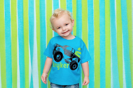 2nd birthday shirt, Monster Truck birthday shirt - Purple Elephant MS