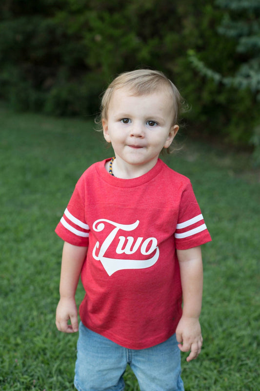 2nd Birthday shirt, Personalized Two Shirt, Sports Jersey Shirt, Gift for Boys - Purple Elephant MS