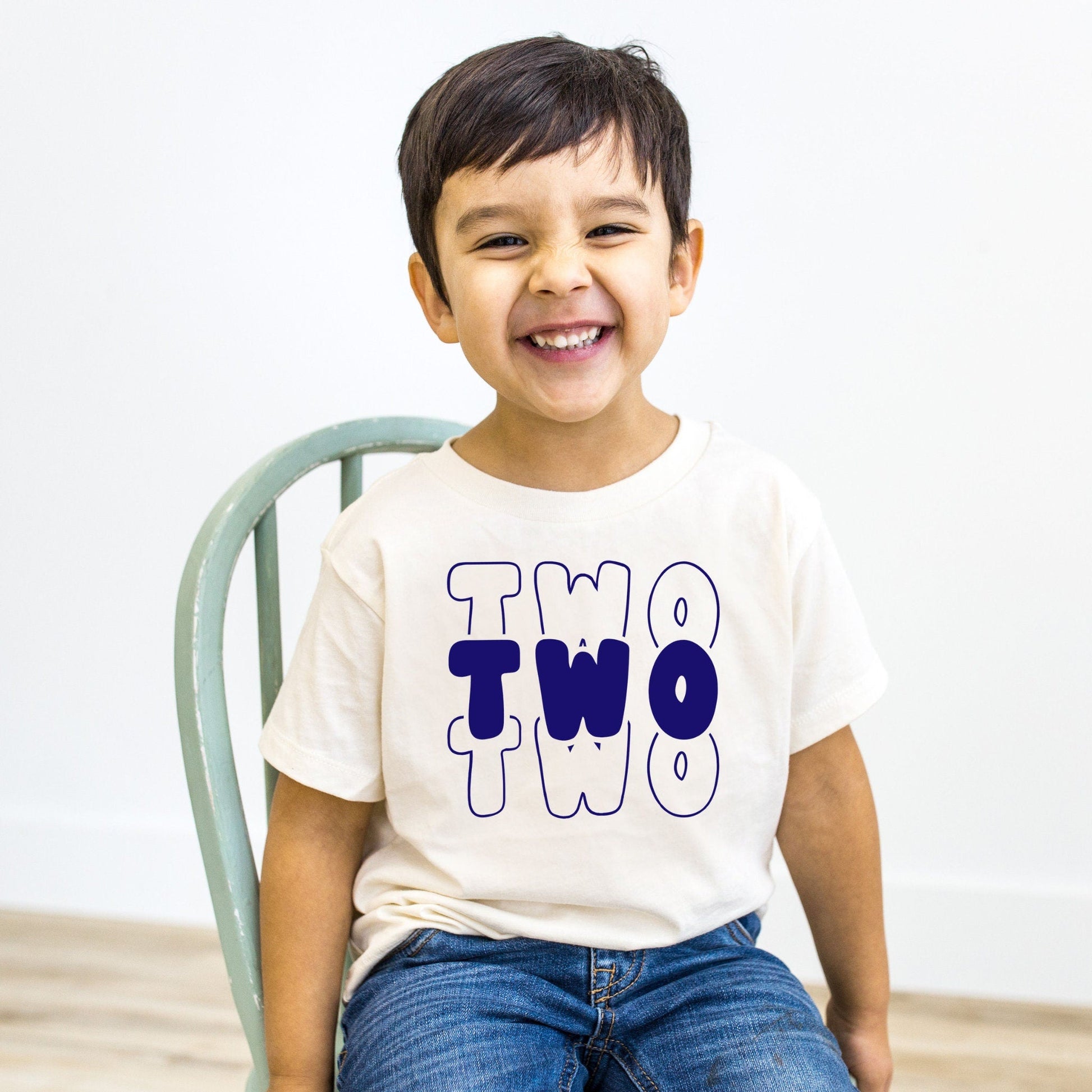 2nd Birthday shirt, Personalized Two Shirt,Jersey Shirt, Gift for Boy - Purple Elephant MS