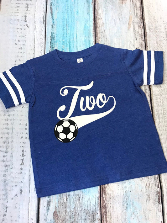 2nd Birthday Soccer Shirt - Purple Elephant MS