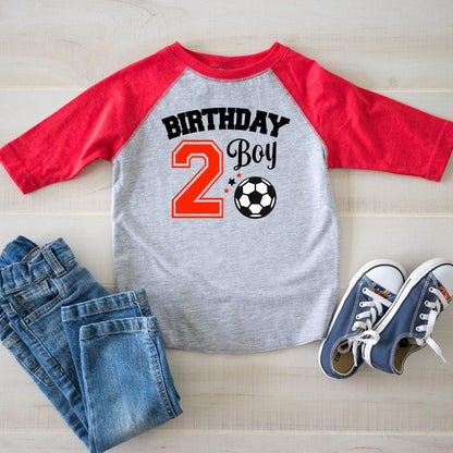 2nd Birthday Soccer Shirt Personalized, Two Year Old Boy Name t-shirts customized, Soccer themed 2nd bday shirt youth, 2nd birthday gifts - Purple Elephant MS