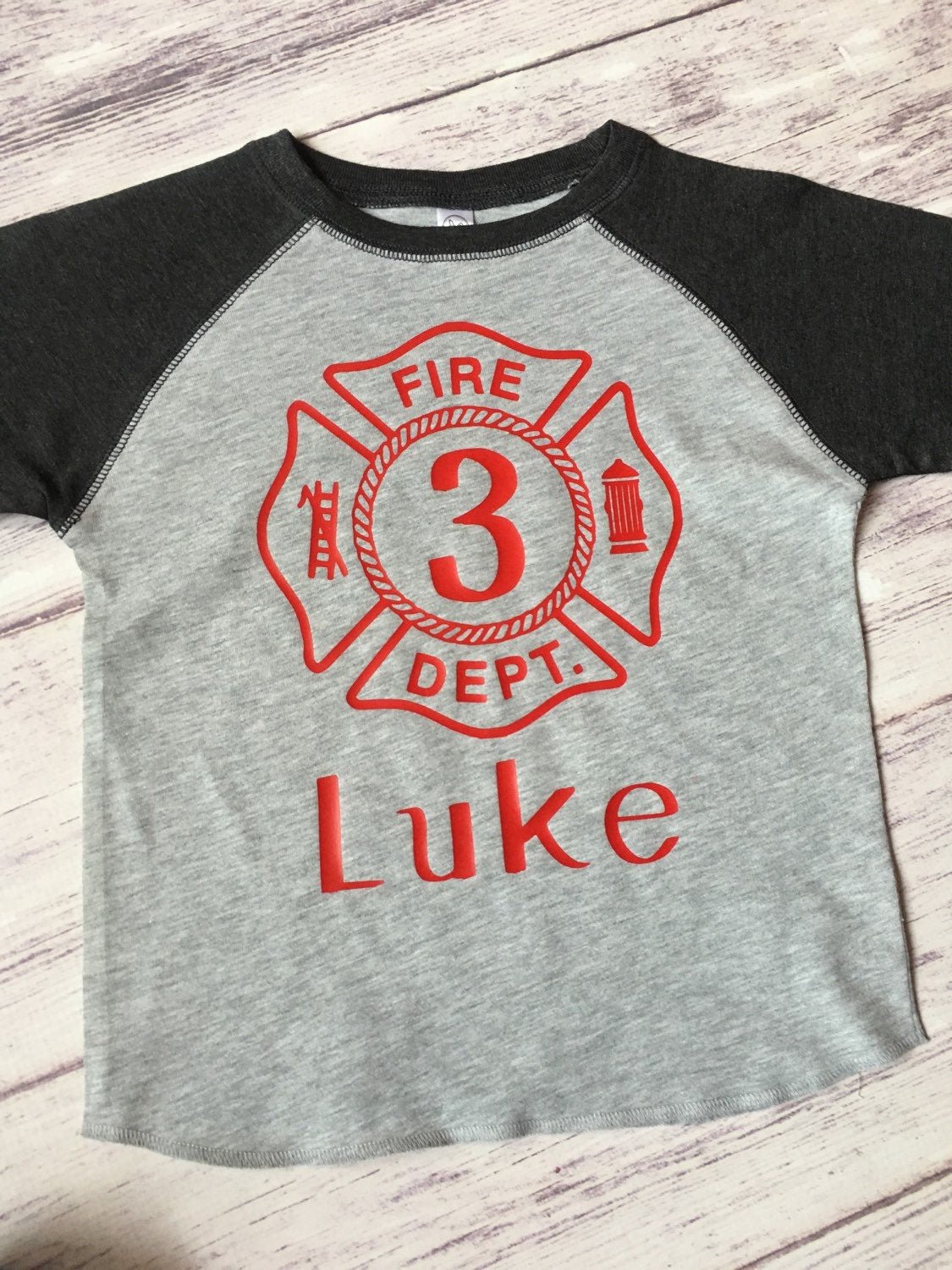 3rd birthday Fire man birthday shirt, Fireman Party, Firetruck Birthday, Boys Birthday Gift - Purple Elephant MS