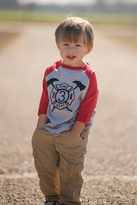 3rd Birthday Fireman shirt, Fireman Party, Fire man birthday shirt, - Purple Elephant MS