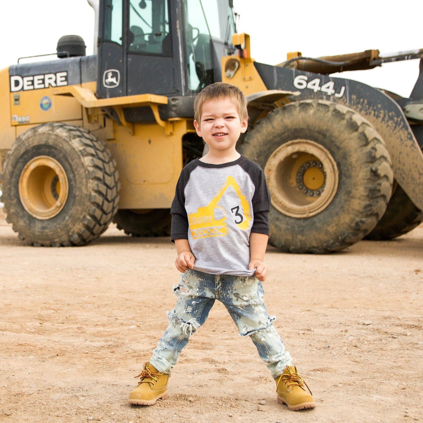 3rd Birthday Shirt, Construction Birthday, 3 Year Old Birthday Shirt, Third Birthday Shirt, Three Year Old Construction Party Tee - Purple Elephant MS