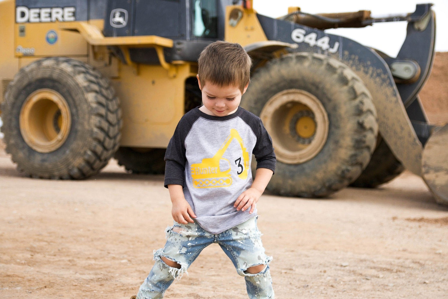 3rd Birthday Shirt, Construction Birthday, 3 Year Old Birthday Shirt, Third Birthday Shirt, Three Year Old Construction Party Tee - Purple Elephant MS