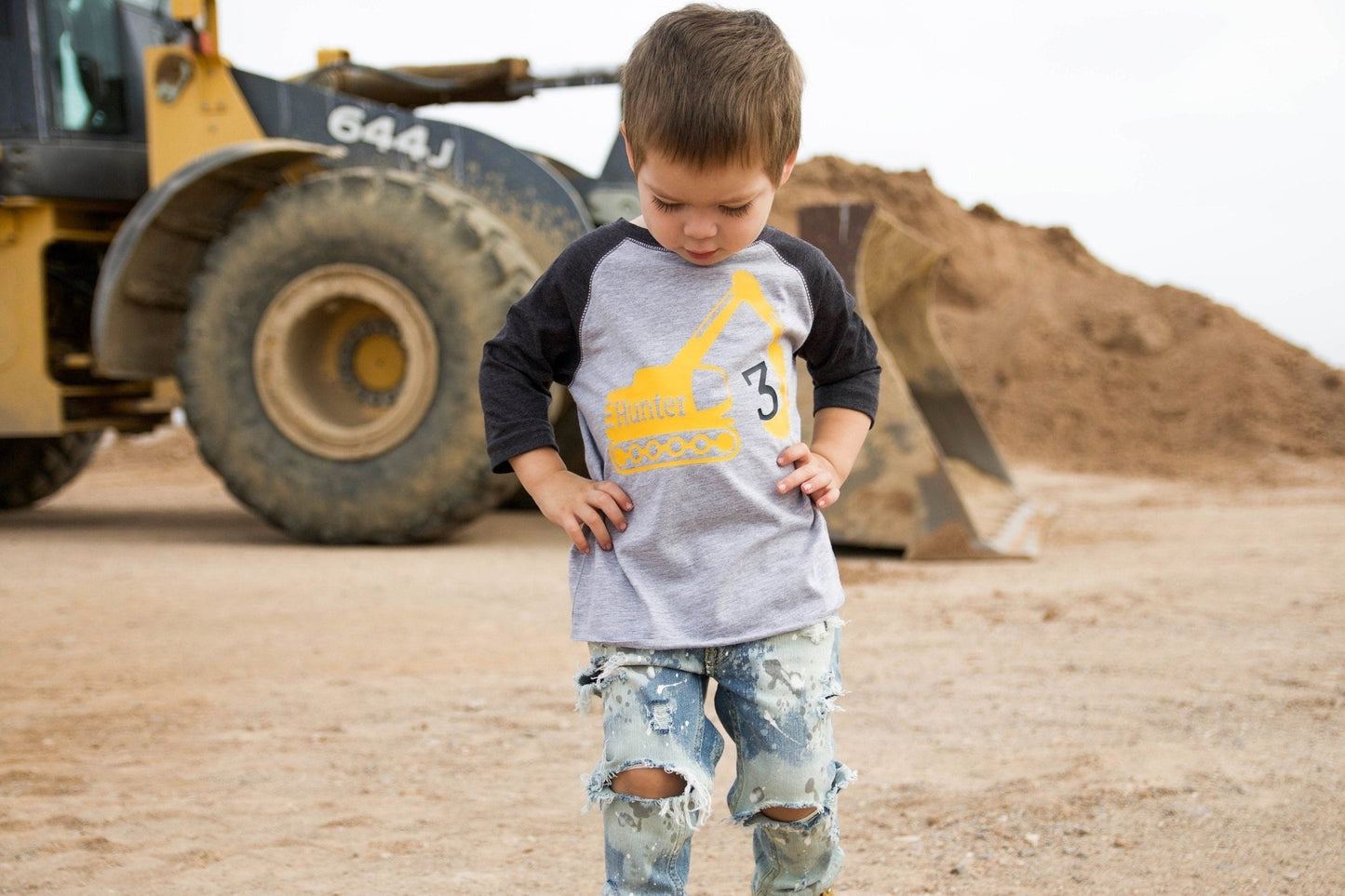 3rd Birthday Shirt, Construction Birthday, 3 Year Old Birthday Shirt, Third Birthday Shirt, Three Year Old Construction Party Tee - Purple Elephant MS