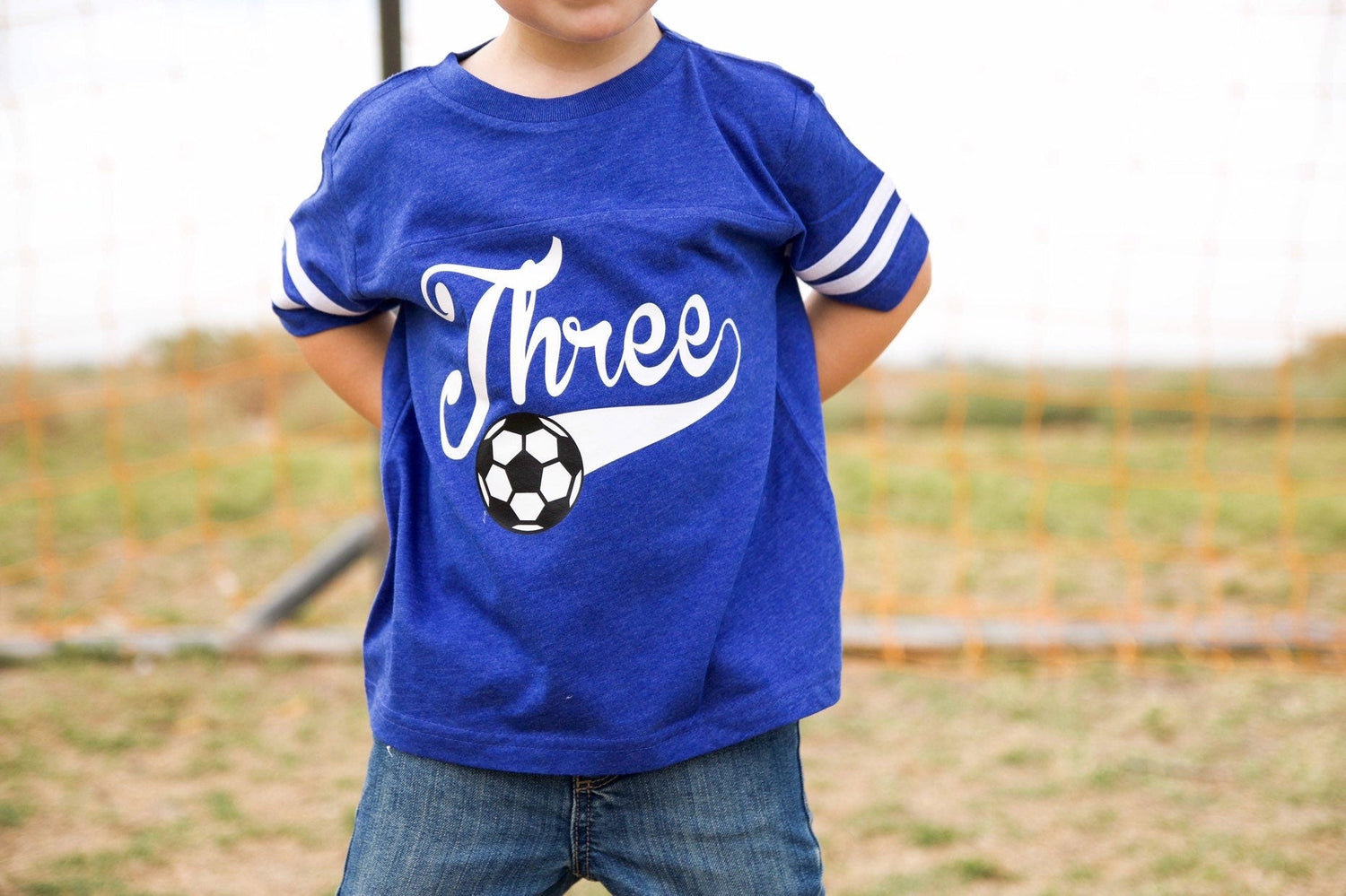 3rd Birthday Soccer shirt - Purple Elephant MS