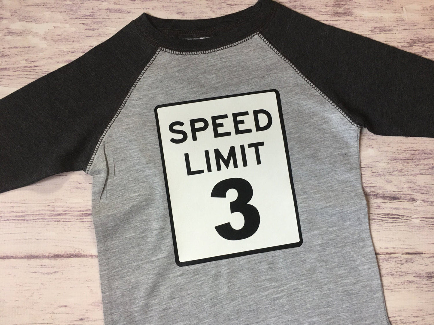 3rd Birthday Speed Limit shirt - Purple Elephant MS