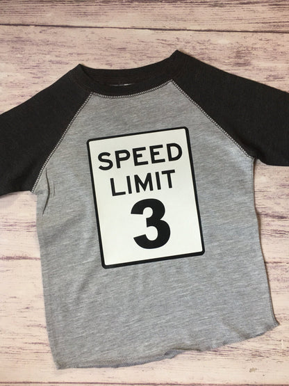 3rd Birthday Speed Limit shirt - Purple Elephant MS