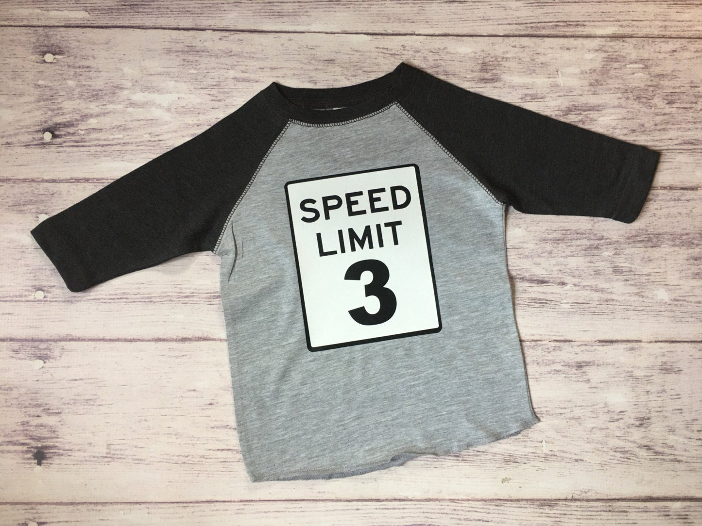 3rd Birthday Speed Limit shirt - Purple Elephant MS