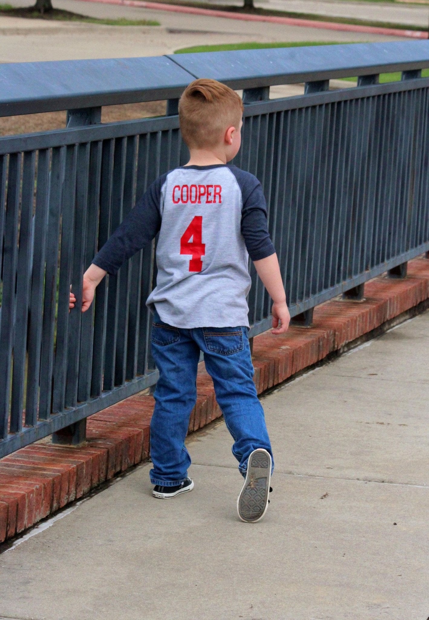 4th birthday Baseball sports shirt, Baseball Jersey Tee, Personalized gift for Boys, Sports Party Shirt - Purple Elephant MS