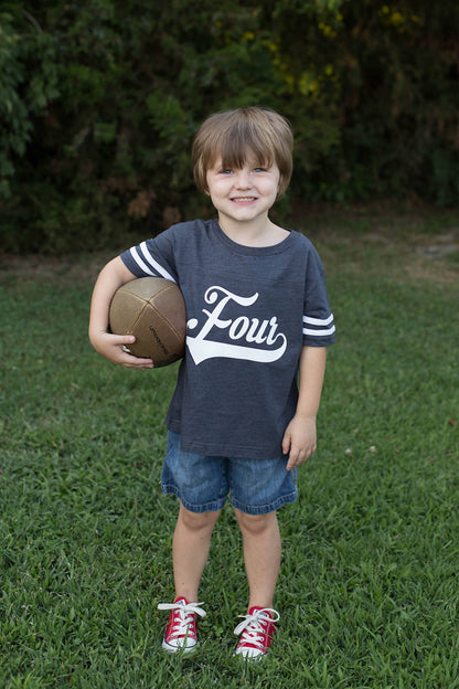 4th Birthday shirt, Football birthday shirt - Purple Elephant MS