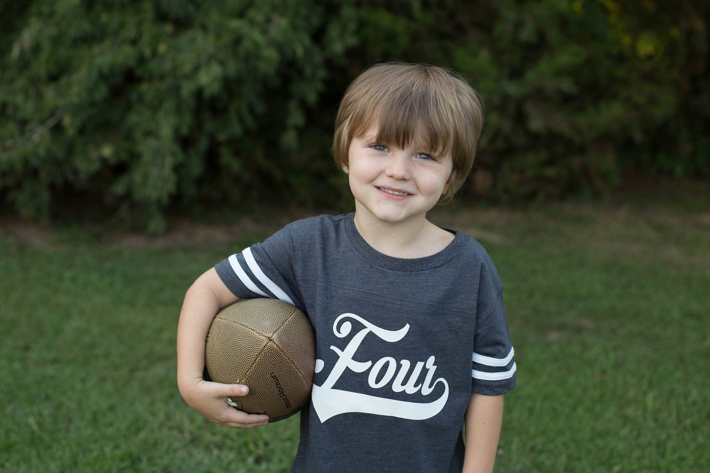 4th Birthday shirt, Football birthday shirt - Purple Elephant MS