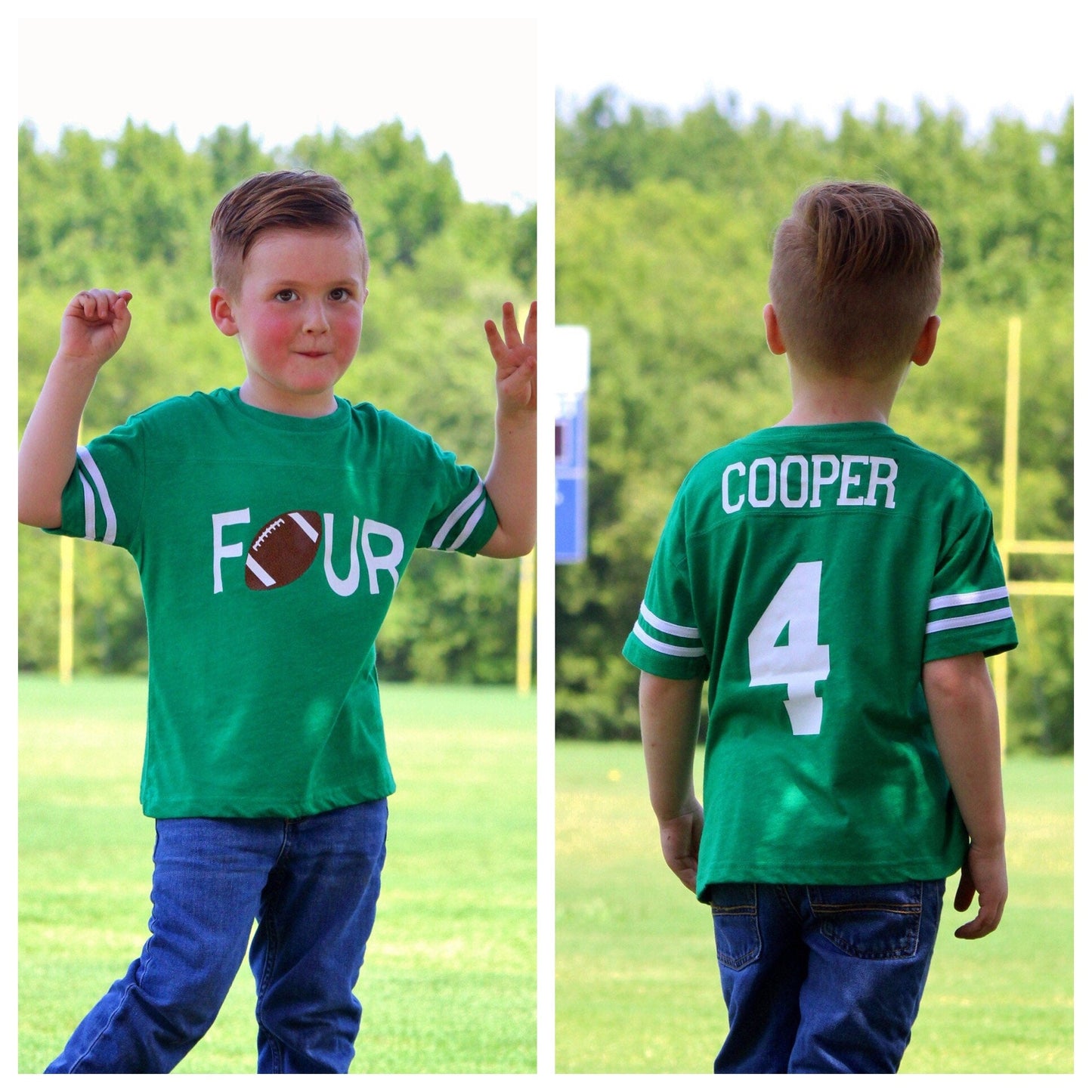 4th Birthday shirt, Football birthday shirt - Purple Elephant MS