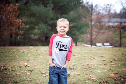 5th birthday Baseball birthday shirt, Gift for 5 year old, Sports Birthday Tee, Baseball Jersey Tee - Purple Elephant MS