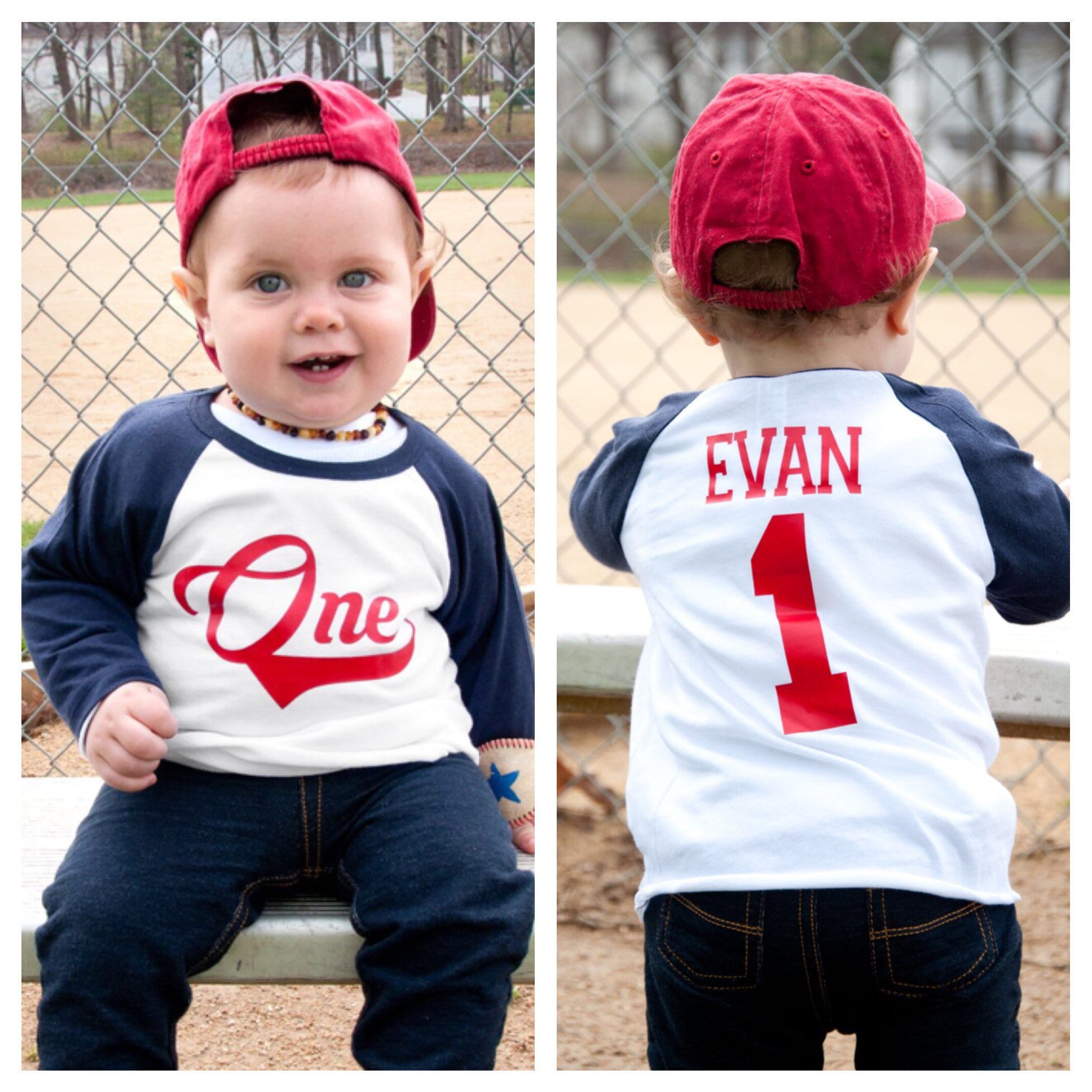 Baseball 1st birthday shirt - Purple Elephant MS