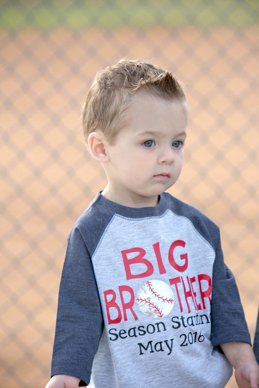 Baseball Big Brother Season Starting Shirt - Purple Elephant MS