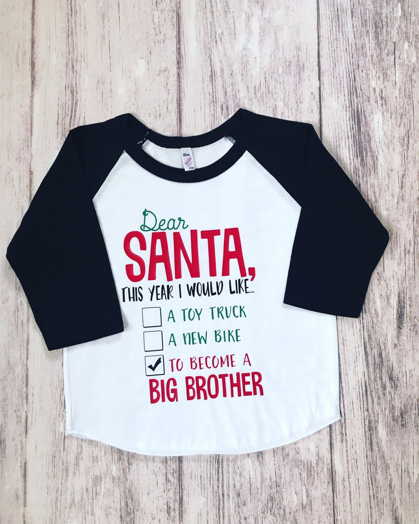 Big Brother Christmas Pregnancy Announcement shirt: Santa's Promoting me to Big Brother! - Purple Elephant MS