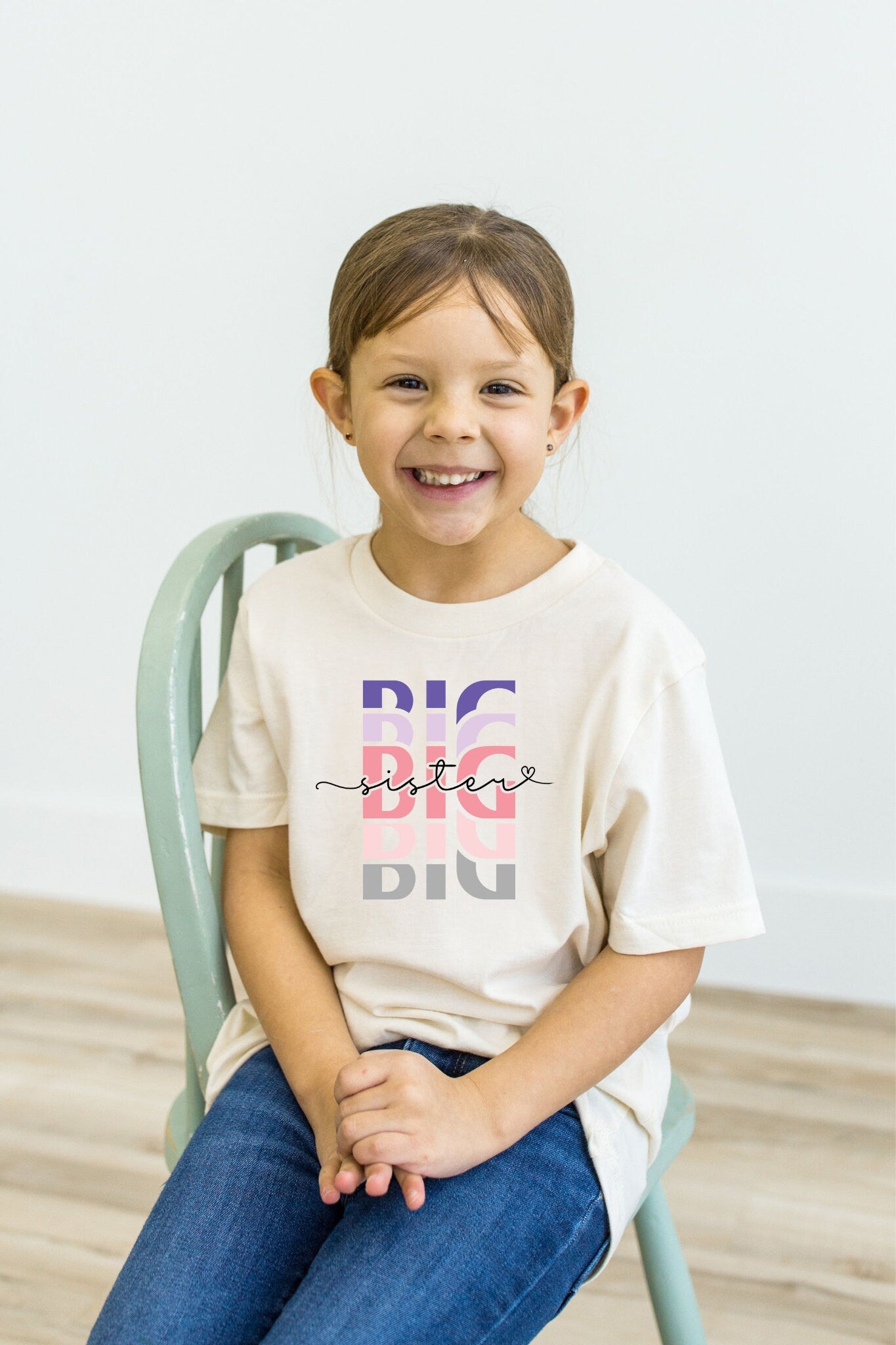 Big Sister Shirt, 2nd child announcement, Gift for new Sister, Trendy Sister Shirt - Purple Elephant MS