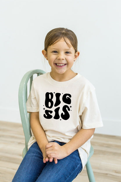 Big Sister Shirt, 2nd child announcement, Gift for new Sister, Trendy Sister Shirt, Retro Big Sister Tee - Purple Elephant MS