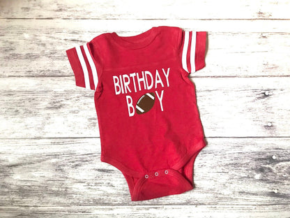 Birthday Boy 1st Birthday Football shirt - Purple Elephant MS