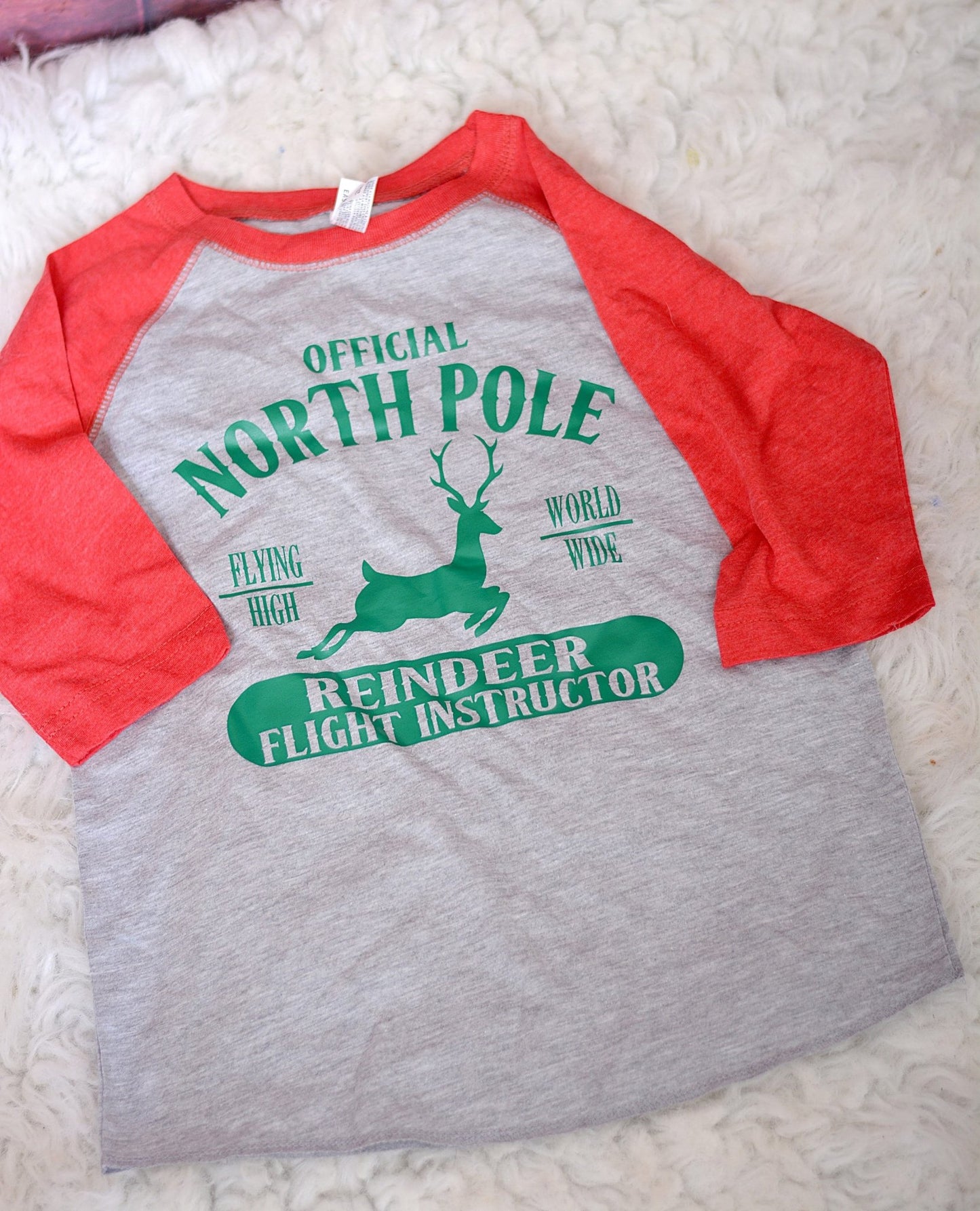 Boys Christmas North Pole Reindeer Flight Shirt - Purple Elephant MS