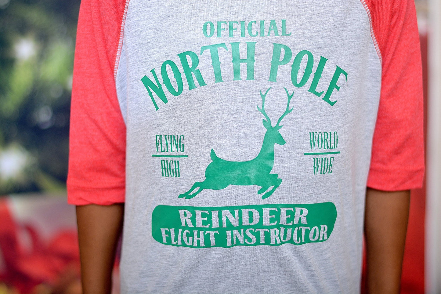 Boys Christmas North Pole Reindeer Flight Shirt - Purple Elephant MS