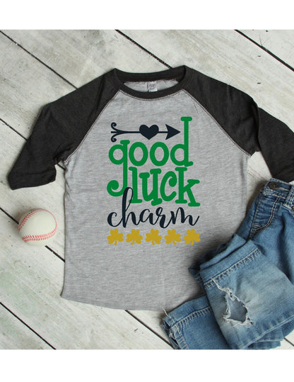 Boys St. Patrick’s Day shirt, boys lucky charm shirt, toddler boy shirt, trendy boys shirt - Purple Elephant MS