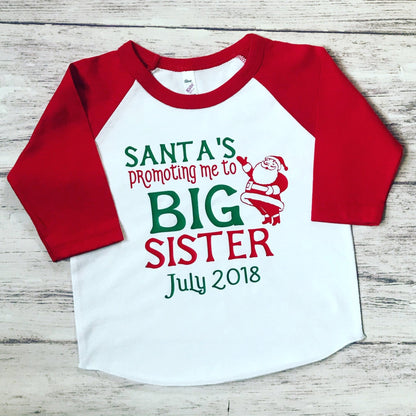 Christmas Pregnancy Announcement shirt, Promoted To Big Sister shirt, pregnancy announcement shirt, soon to be big Sister shirt - Purple Elephant MS