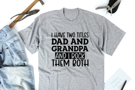I Have Two Titles Dad & Grandpa Shirt - Purple Elephant MS