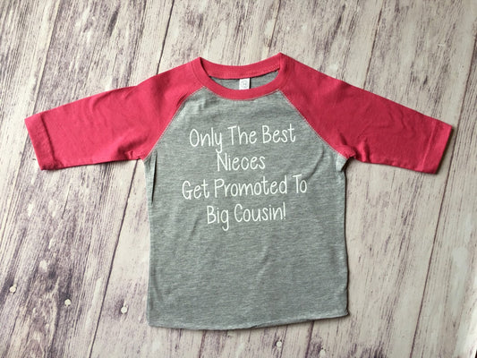 Only the Best Nieces Get Promoted to Big Cousin Shirt, Big Cousin to Be Shirt, Pregnancy Announcement to Family