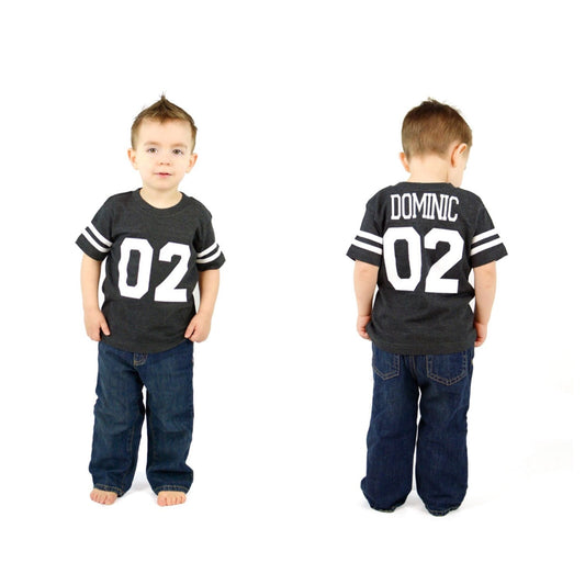2nd Birthday Football Birthday shirt, Toddler Football Jersey Shirt, Gifts for Boys, Custom Football Tee