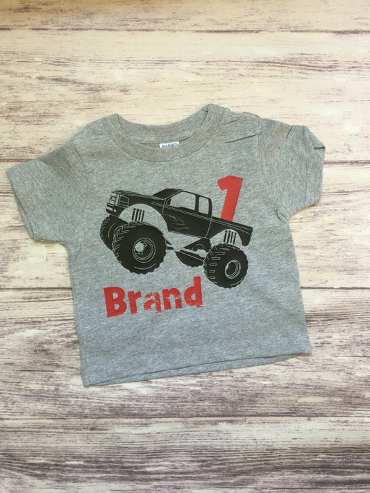 1st Birthday Monster Truck Shirt, Truck Party Shirt, First Birthday Tee