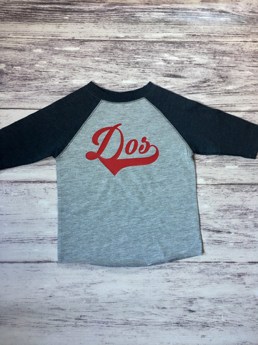 Dos Baseball Birthday Shirt, Spanish Birthday Tee, 2nd Birthday Top, Two Shirt