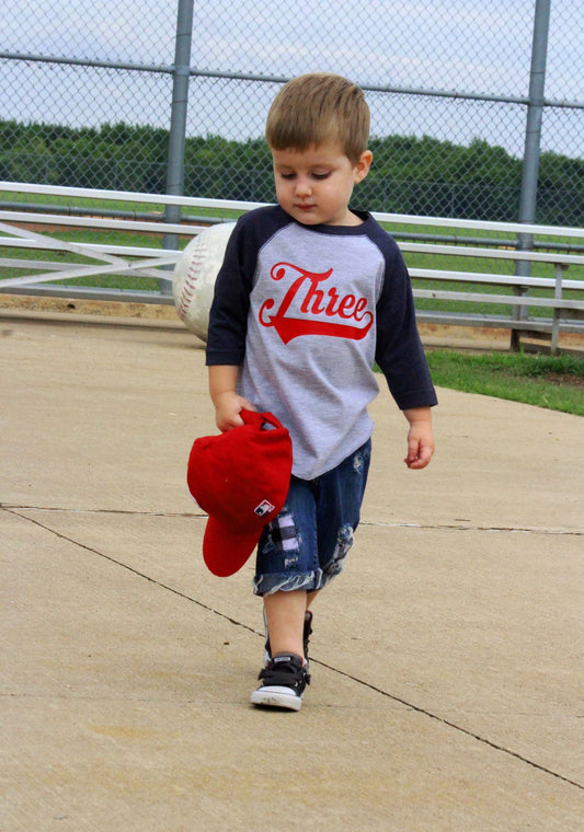 3rd birthday Sports Jersey Shirt, Gift for Boys, Baseball Birthday, All Star Sports Party, Third Bday Tee, Three Shirt