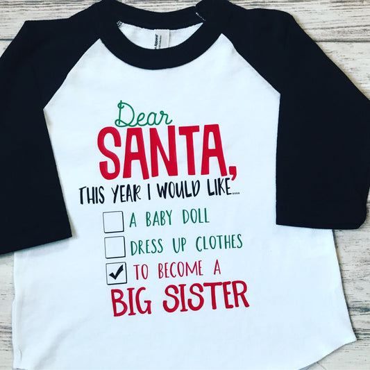 Big Sister Christmas Pregnancy Announcement shirt