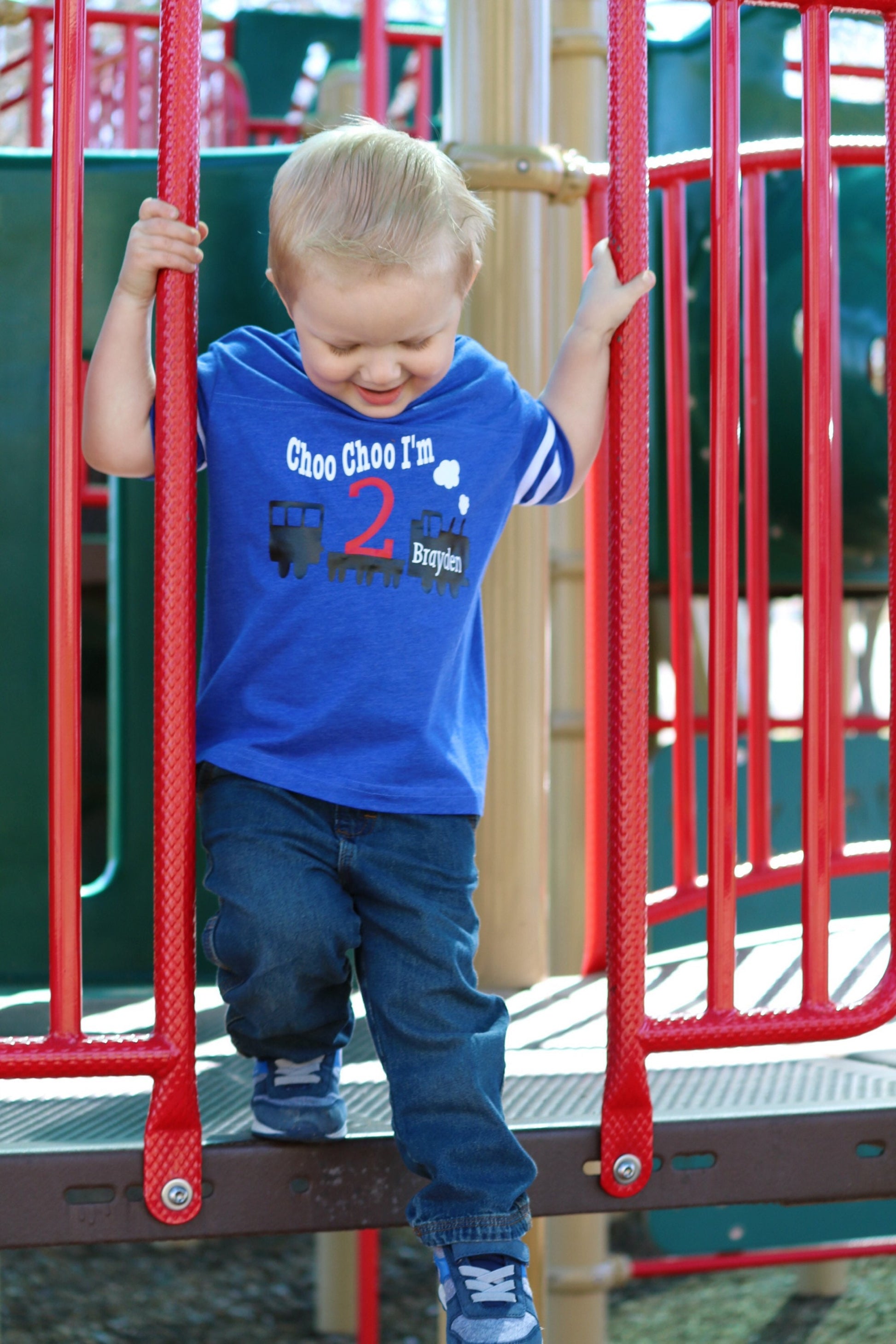 Train-Themed Second Birthday Shirt for Kids Party