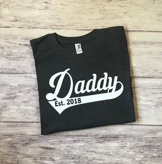 Dad Established Shirt, Father's Day Gift, First Time Dad Gift, Personalized Dad Shirt
