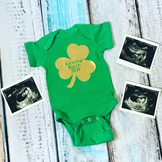 St. Patricks pregnancy announcement shirt