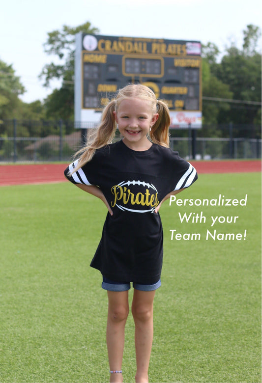 Custom Girls Football Tee Personalize with your Team Name! Game Day Apparel