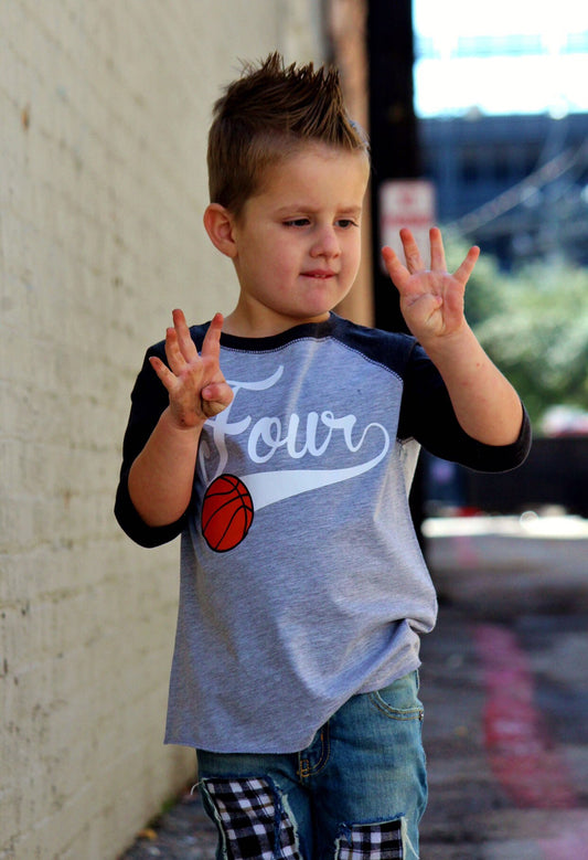 4th birthday Basketball shirt