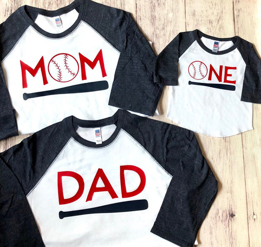 Baseball Family 1st birthday shirts, First Birthday Family Shirts, Customizable Family Birthday Party Shirts