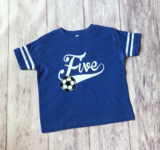 5th Birthday Soccer shirt, Soccer Gifts for Boys, Sports Party Shirt for Boys, Gift for 5 Year Old