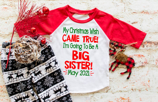 Big Sister Christmas Pregnancy Announcement shirt